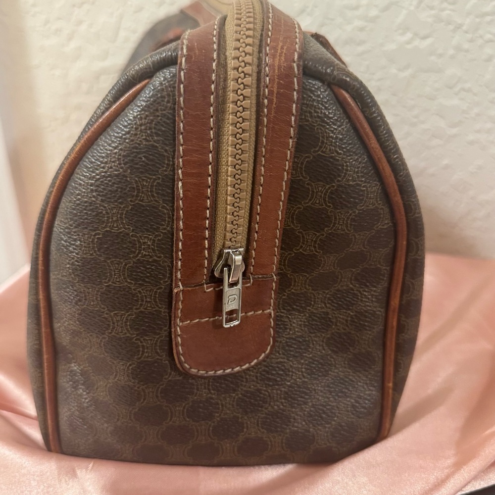 Celine Brown Monogram Canvas Bowling Satchel with Cognac Trim - Picture 12 of 13